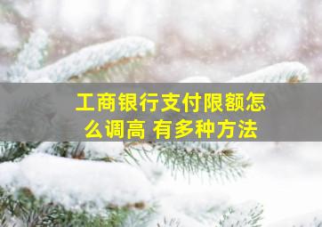 工商银行支付限额怎么调高 有多种方法